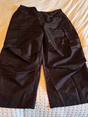 Classic Black Wide Leg Cargo Pants